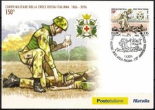 Italia 2016 Croce Rossa Primo Soccorso Sanità Militari Soldati Uniformi Fuoco Maxicard