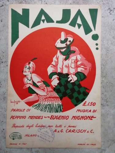 Antico spartito musicale naja - spartito,