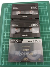 Videocassette Sony 8mm P5-90SR e TDK Metal Hs 90 usate