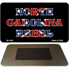 North Carolina Rebel Novelty Metal Magnet M-1488 3.5" x 2" Magnet (M)