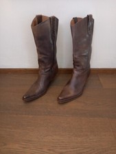 STIVALI DONNA TEXANI COWBOY stile camperos 37  stivaletti  color fango