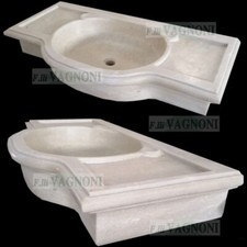 Lavandino lavello in marmo scolpito stondato bagno cucina cm 100 marble sink