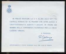 REALE AUTOMOBILE CLUB ROMA-INVITO MEMBRI CONFERENZA NAZ.CIRCOLAZIONE URBANA