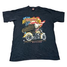T-shirt vintage Harley Davidson 1996 aquila stampa grafica girocollo nera uomo XL