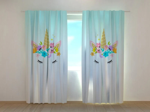 Tende unicorno con fiori - tende,