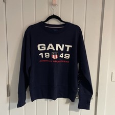 Felpa retrò Gant taglia grande blu navy circonferenza petto 44 pollici