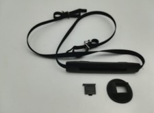 Set materiale Canon vintage originale Tracolla copri oculare anelli slitta Flash