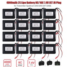4000mAh 2S batteria lipo 8C/16C 7,4V connettore JST JR per spettro DX9 DX8 DX7 DX6E