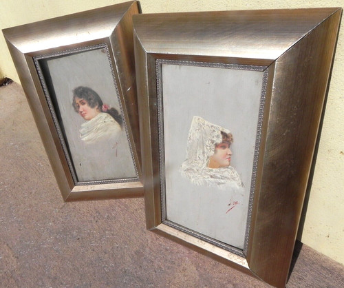 Coppia dama spagnola xix - spagnola,
