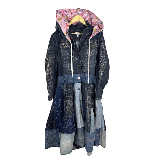 Cappotto con cappuccio denim