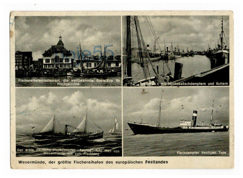 Cartolina bremerhaven porto - bremerhaven, g.