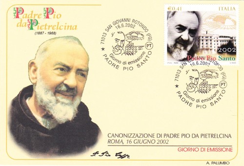 Cartolina maximum padre - padre, pio