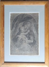 INCISIONE ANTICA 1700 MADONNA