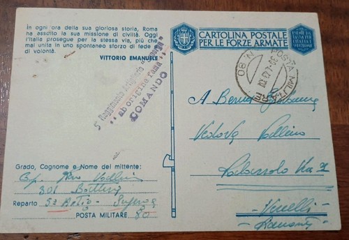 Cartolina postale per forze - per,