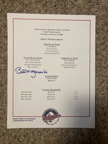 2001 baseball hof - 2001, golf