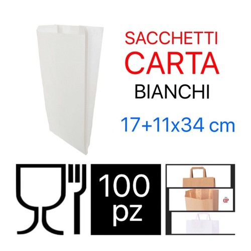 100 sacchetti carta bianca - 100,
