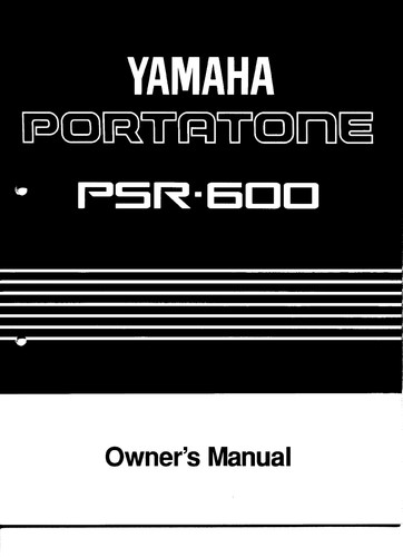 Yamaha psr 600 - psr-600, instruction