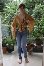 Top avvolgente pura seta