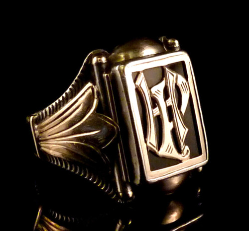 Anello sigillo iniziali - anello,