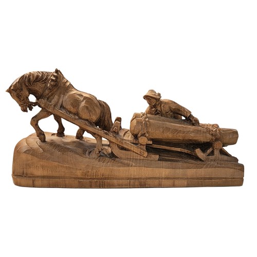 Scultura slitta cavallo - , e