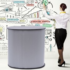 Stazione di presentazione bancone fieristico pieghevole banco reception contatore rotondo