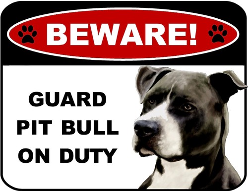 Insegna laminata cane pit bull - insegna,