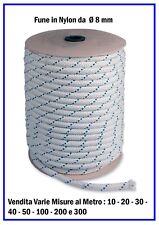 Fune Cima Corda Rigida in Nylon per Nautica per Teli Teloni Diametro da Ø 8mm