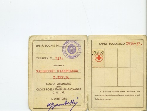 Tessera croce rossa bergamo - croce,