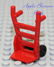 LEGO Minifig Tool RED HAND CART w/Black Wheels -Handcart Truck Vehicle Dolly