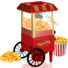 Maker Wheels, Macchina Popcorn Aria Calda con Nostalgia Senza Olio Più Sano Vintage