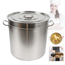 Pentola gastronomia 30/50/70 litri pentola zuppiera con coperchio in acciaio inox NUOVO