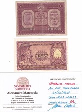 100 lire   italia 1951   certificata  1 lira cassa veneta non certificata
