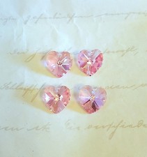 Swarovski 6202 Ciondolo Cuore 10mm Luce Rosa AB (4pz)