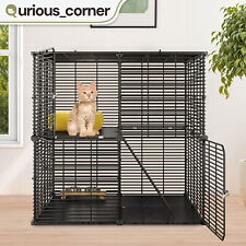 Gabbia per gatti furetto 2 livelli 28" box per animali domestici coniglietti cuccioli gattino coniglietto recinto