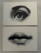 2 PIERO FORNASETTI POSTCARDS