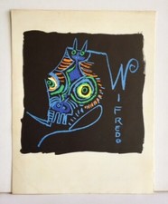 wifredo lam,fotolitografica bolaffi arte 1974