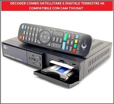 Decoder 4k Satellitare e Digitale Terrestre Combo Compatibile Con Cam Tivusat ^!