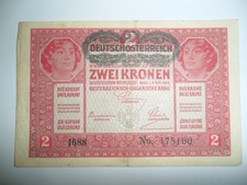 BANCONOTA 2 KORONE AUSTRO-UNGARICHE 1917 SPL OCCUPAZIONE TEDESCA