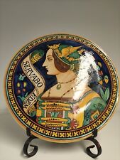 Piatto in ceramica maiolica Deruta Ditta Grazia da 31 cm. Anni 50.