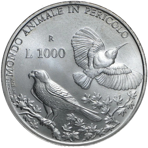 Moneta lire 1000 mrino - da, s.