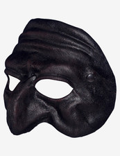 Pulcinella Nero In Pelle Maschera Veneziana Originale Artigianale Fatta A Venezi
