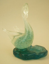 Ermanno Toso Posacenere portacenere Scultura cigno Vetro Murano pulegoso 1900 XX