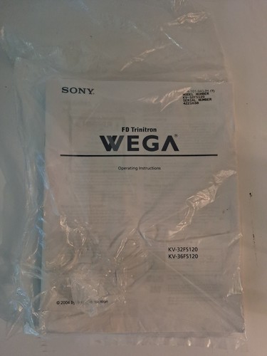 Sony trinitron wega manuale - sony, fd