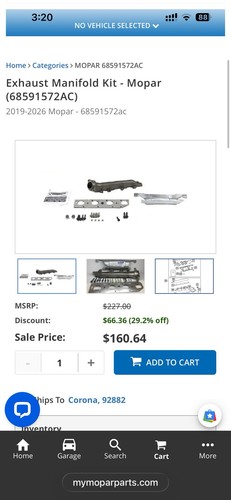Genuine mopar exhaust manifold - genuine,