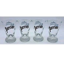 PERRIER ACQUA MINERALE-4 BICCHIERI PUBBLICITARI IN VETRO-GLASSES BRILLE-VINTAGE