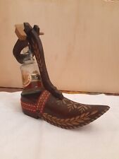 SCARPA ZOCCOLO IN LEGNO  PORTABOTTIGLIA CON BOTTIGLIETTA CEZAR VINTAGE ANTICO