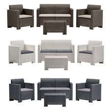 Bica Set Nebraska Salottino 4 Posti da Giardino effetto rattan 281 x 155 x 79 cm