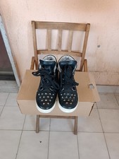 Scarpe Sneakers Lacci Black Casual Borchie Moda Streetwear Loungewear Women's 