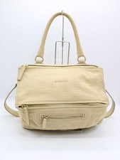 Borsa a tracolla Givenchy Pandora in pelle goffrata beige vintage autentica