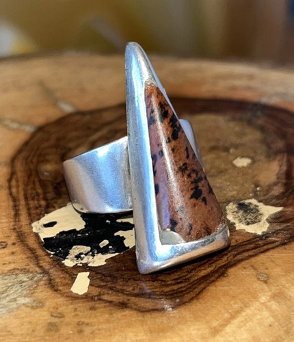 Anello brutalista argento